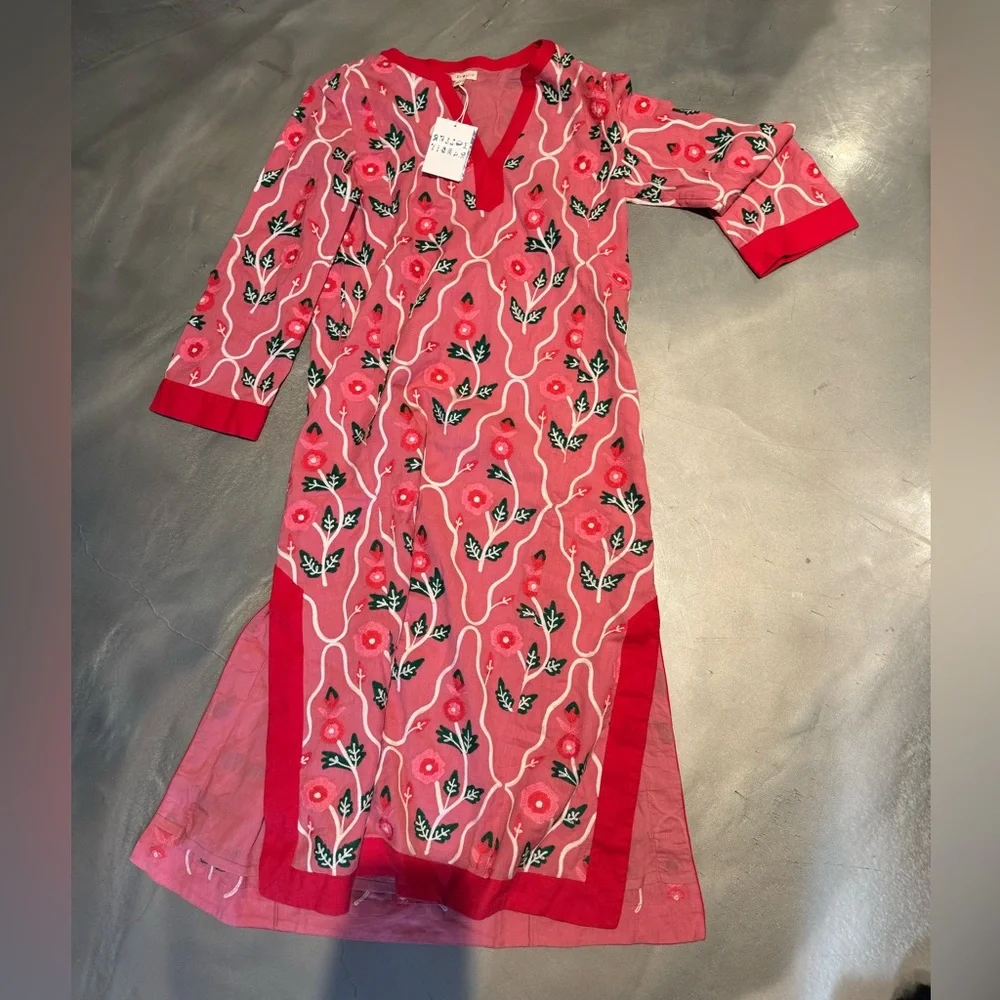 Roller Rabbit Floral Pink and Red Embroidered Dress - Picture 1 of 1